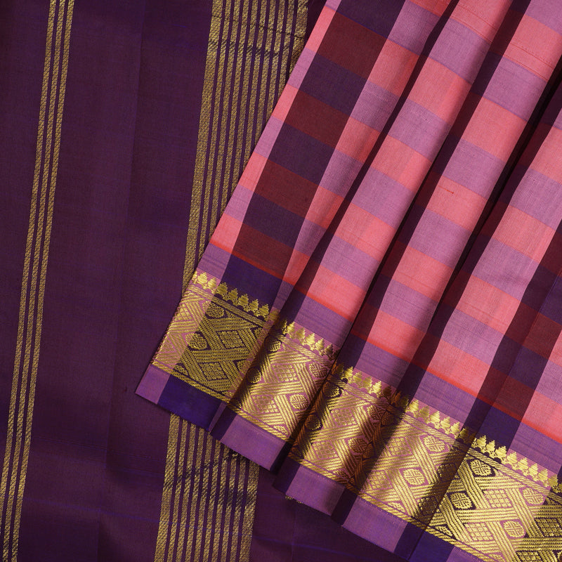 Hayagrivas Handloom Multicolour Checks Kanjivaram Silk Saree KBE944H1-5