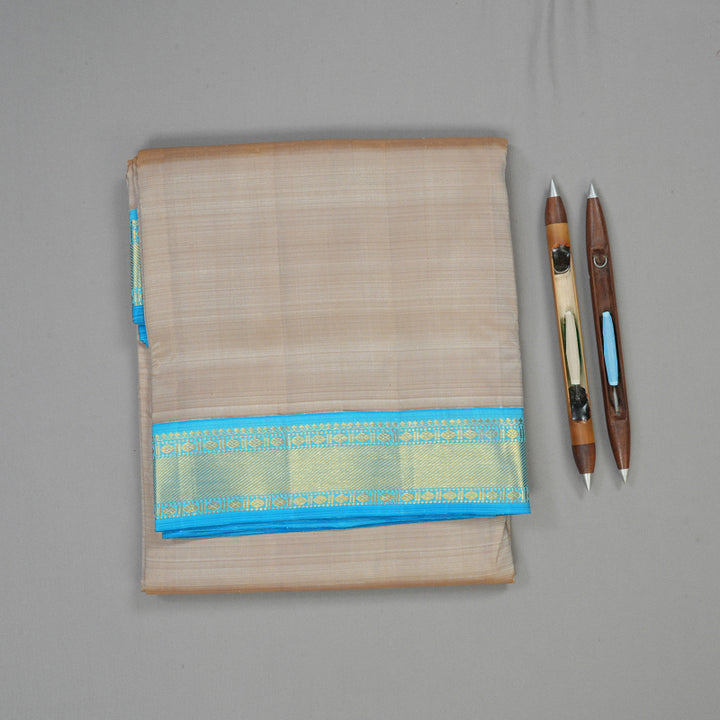 Hayagrivas Handloom Beige Ten Yards Silk Madisar KBE945H1-1
