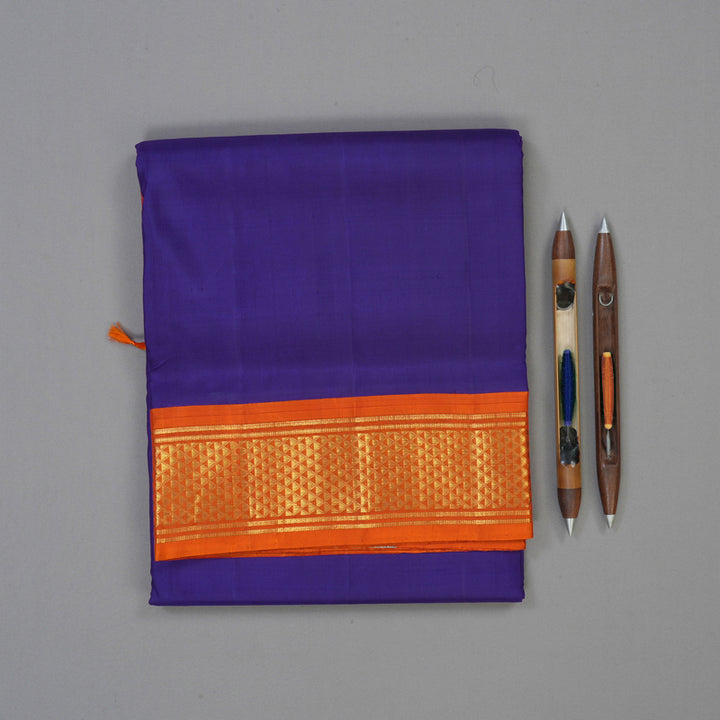 Hayagrivas Handloom Purplish-Blue Ten Yards Silk Madisar KBE945H1-15