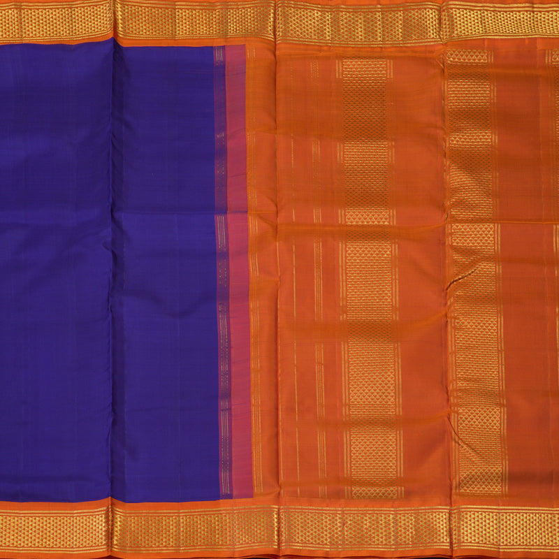 Hayagrivas Handloom Purplish-Blue Ten Yards Silk Madisar KBE945H1-15
