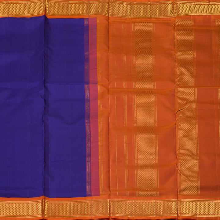 Hayagrivas Handloom Purplish-Blue Ten Yards Silk Madisar KBE945H1-15