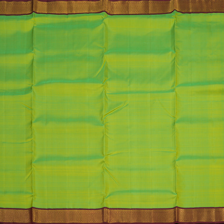 Hayagrivas Handloom Fluorescent Green Ten Yards Silk Madisar KBE945H1-3