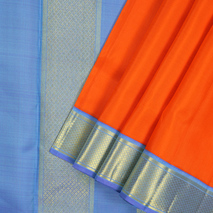 Hayagrivas Handloom Fanta Orange Ten Yards Silk Madisar KBE945H1-7