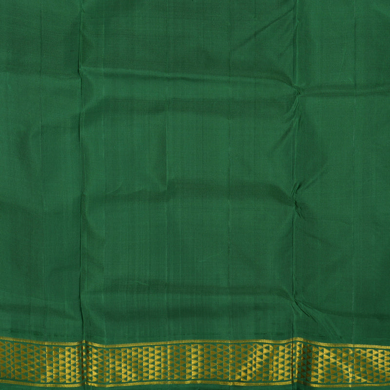 Hayagrivas Handloom Kum Kum Maroon Kanjivaram Ten Yards Silk Saree with Bottle Green Border KBE945H2-1