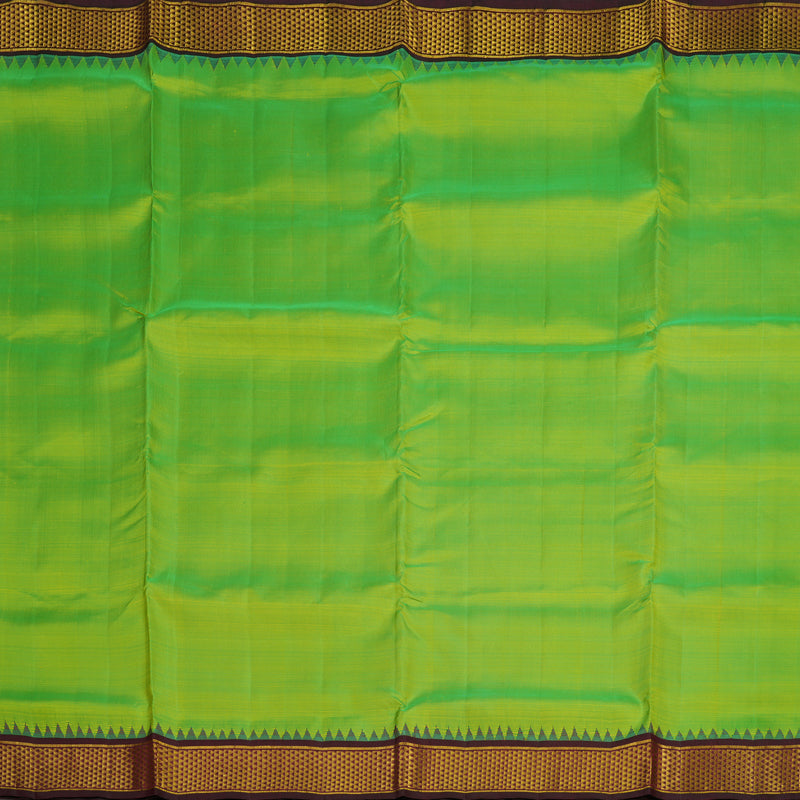 Hayagrivas Handloom Fluorescent Green Ten Yards Silk Madisar KBE945H4-3