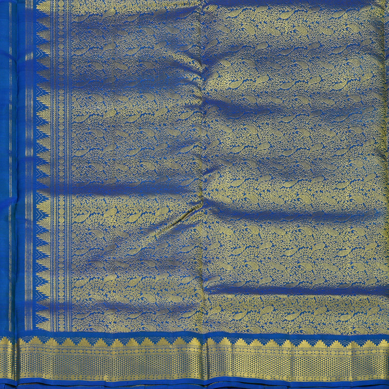 Hayagrivas Multicolour Checks Pure Ten Yards Silk Madisar with Peacock Blue border KBE945H5-1