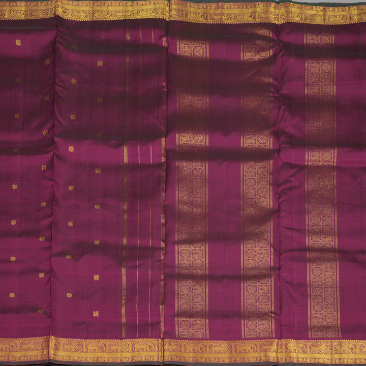 Hayagrivas Handloom Wine Purple Kanjivaram Ten Yards Silk Saree  KBE946H2-2