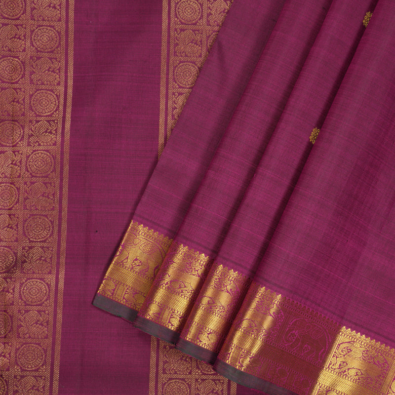 Hayagrivas Handloom Wine Purple Kanjivaram Ten Yards Silk Saree  KBE946H2-2