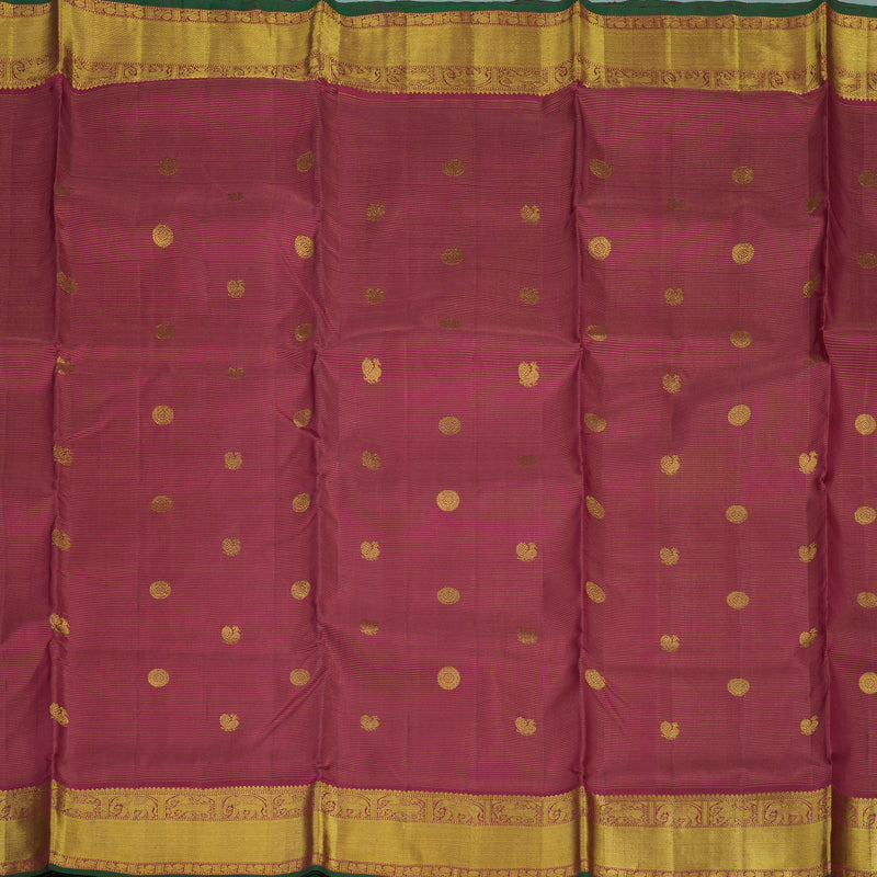 Hayagrivas Handloom Maroon Kanjivaram Ten Yards Silk Saree with Maroon Border KBE946H5-1
