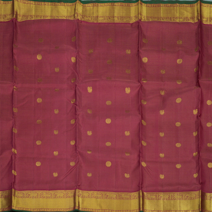 Hayagrivas Handloom Maroon Kanjivaram Ten Yards Silk Saree with Maroon Border KBE946H5-1