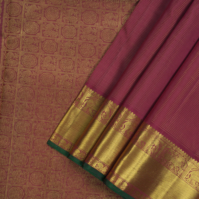 Hayagrivas Handloom Maroon Kanjivaram Ten Yards Silk Saree with Maroon Border KBE946H5-1