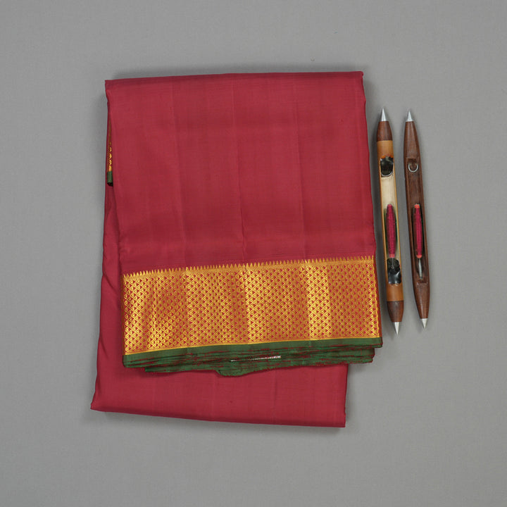 Hayagrivas Handloom Maroon Kanjivaram Ten Yards Silk Saree KBE949H1-1
