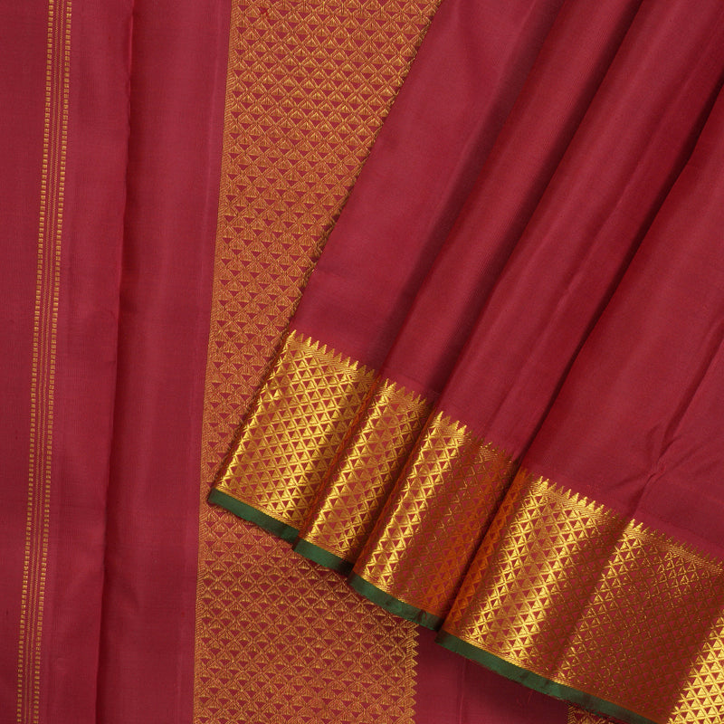 Hayagrivas Handloom Maroon Kanjivaram Ten Yards Silk Saree KBE949H1-1