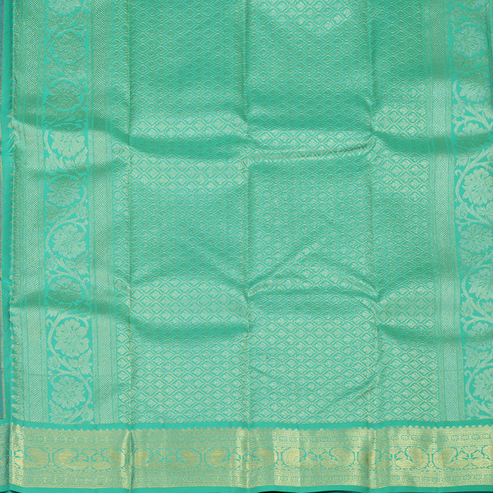 Hayagrivas Handloom Deep Purple Kanjivaram Silk Saree with Teal Border KBE949H6-3
