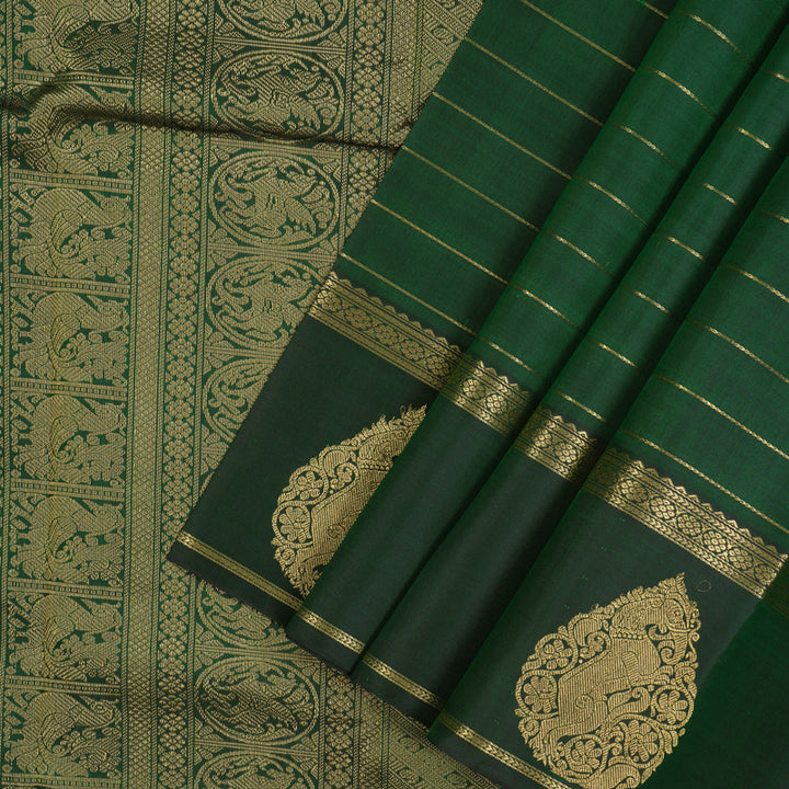 Hayagrivas Handloom Karpaga Pachai Kanjivaram Silk Saree KBE950H5-3