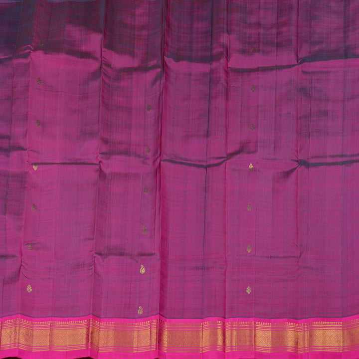 Hayagrivas Purple Handloom Kanjivaram Silk Saree with Pink Border KBE95D1-13