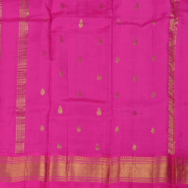 Hayagrivas Purple Handloom Kanjivaram Silk Saree with Pink Border KBE95D1-13