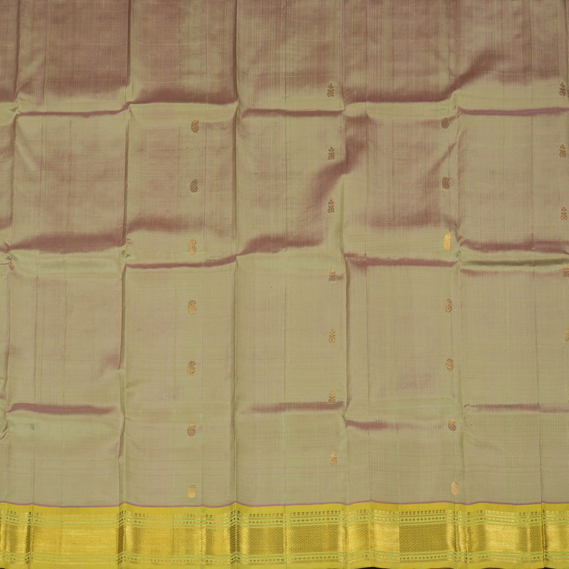 Hayagrivas Onion Pink Handloom Kanjivaram Silk Saree with Lemon Yellow Border KBE95D1-15