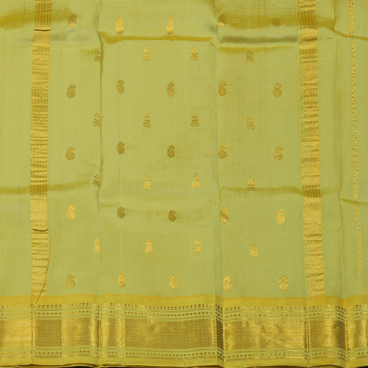 Hayagrivas Onion Pink Handloom Kanjivaram Silk Saree with Lemon Yellow Border KBE95D1-15