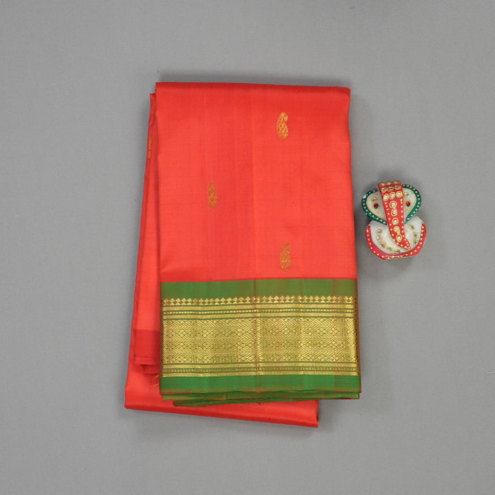 Hayagrivas Handloom Kanjivaram silk saree in stunning Red with manthalir KBE95D1-17