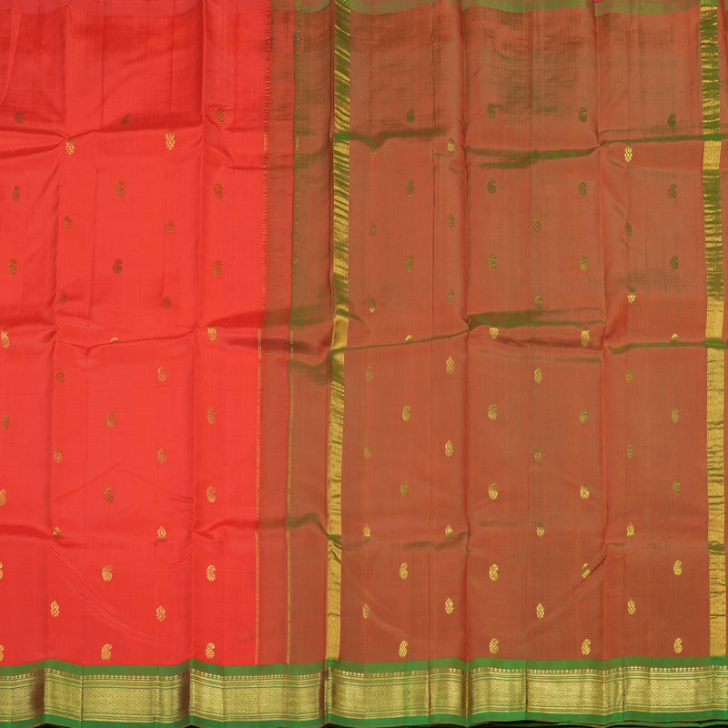 Hayagrivas Handloom Kanjivaram silk saree in stunning Red with manthalir KBE95D1-17