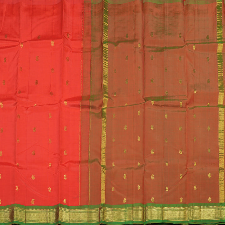Hayagrivas Handloom Kanjivaram silk saree in stunning Red with manthalir KBE95D1-17