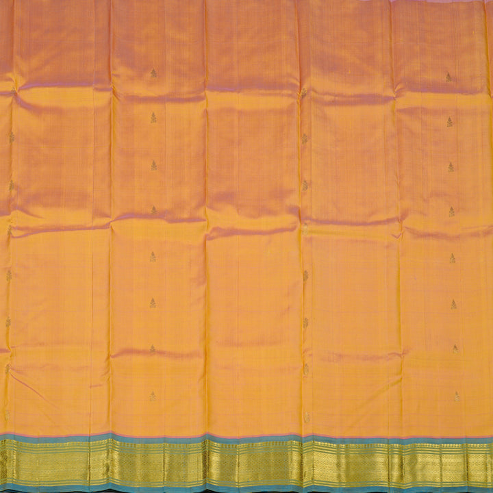 Hayagrivas Dual Tone (Pink With Yellow) Handloom Kanjivaram Silk Saree with Sky Blue Border KBE95D1-5