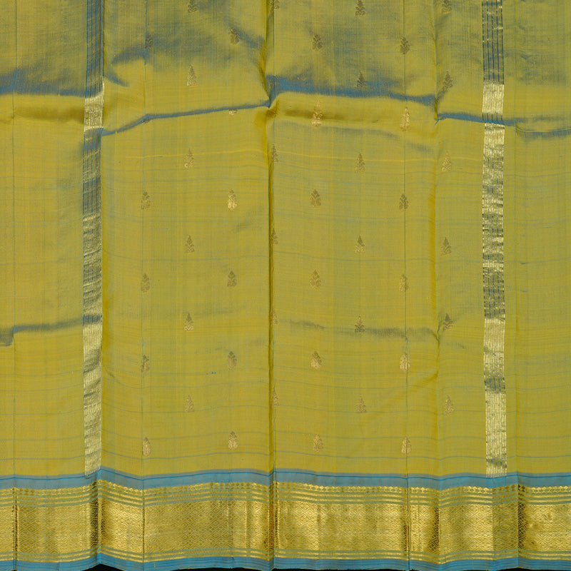Hayagrivas Dual Tone (Pink With Yellow) Handloom Kanjivaram Silk Saree with Sky Blue Border KBE95D1-5