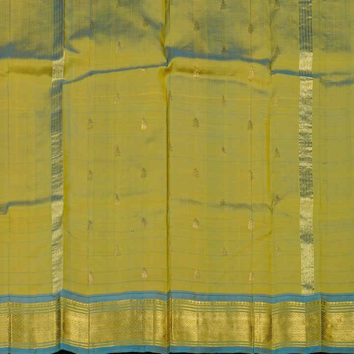 Hayagrivas Dual Tone (Pink With Yellow) Handloom Kanjivaram Silk Saree with Sky Blue Border KBE95D1-5