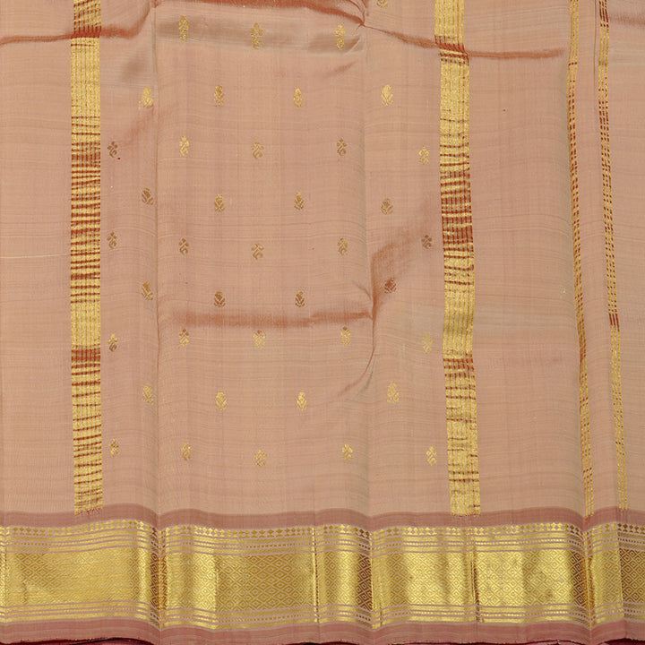Hayagrivas Sandal Handloom Kanjivaram Silk Saree with Onion Pink Border KBE95D1-6