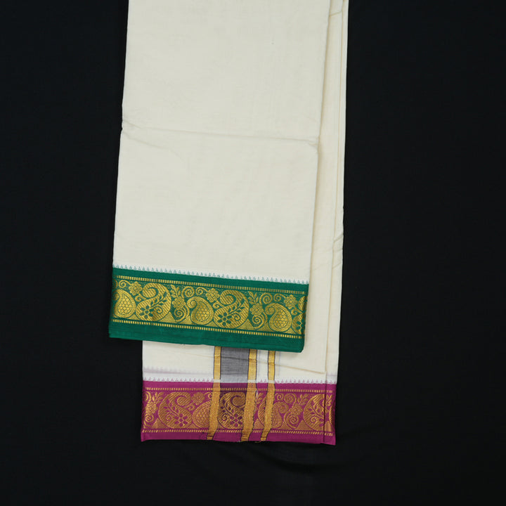 Hayagrivas Handloom 10*6 Cotton Dhothi KBE965H2-1