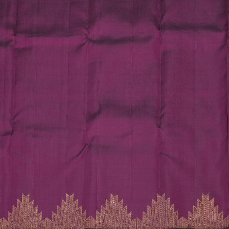 Hayagrivas Handloom Royal Blue Kanjivaram Silk Saree with Temple Border KBE970H2-1