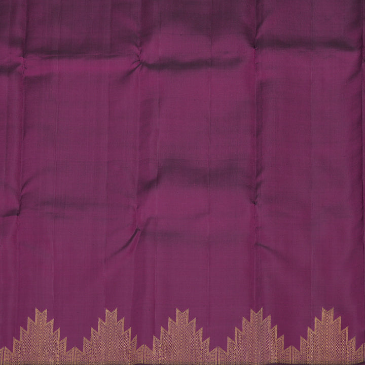Hayagrivas Handloom Royal Blue Kanjivaram Silk Saree with Temple Border KBE970H2-1