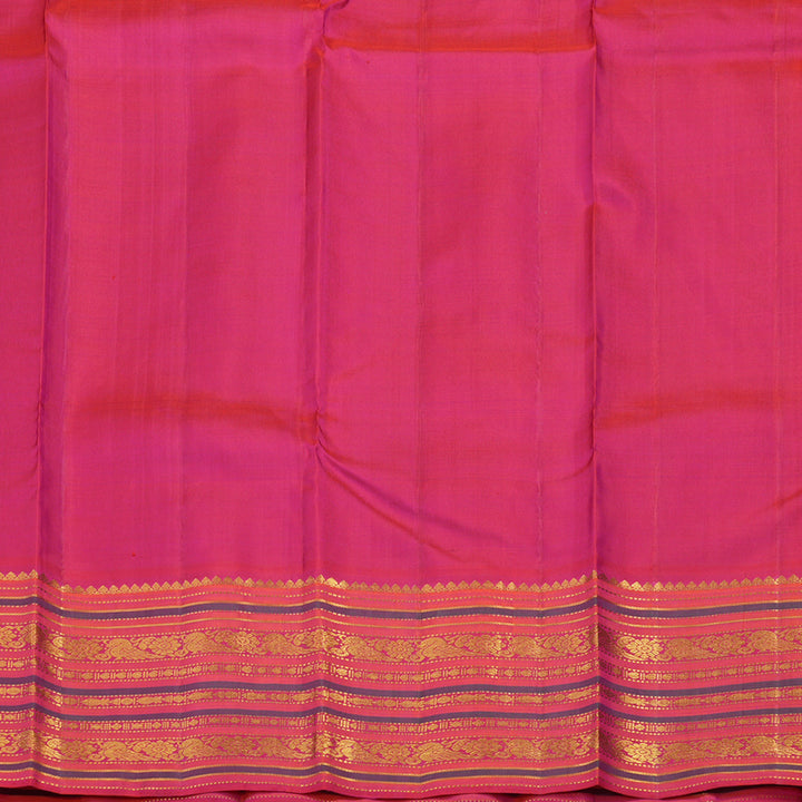 Hayagrivas Handloom Pure Kanjivaram Silk Saree in Fluorescent Green with Pink Contrast KBE977I16-1