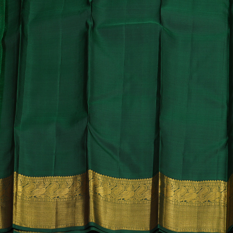 Hayagrivas Korvai Kanjivaram Silk Saree in Graceful Rose Pink with Bottle Green KBE978I10-2