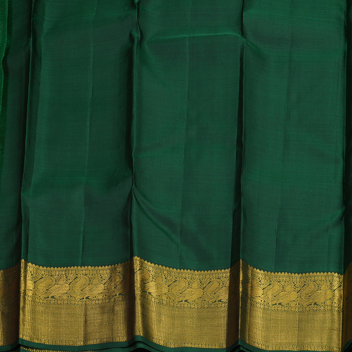 Hayagrivas Korvai Kanjivaram Silk Saree in Graceful Rose Pink with Bottle Green KBE978I10-2