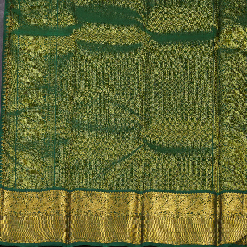 Hayagrivas Korvai Kanjivaram Silk Saree in Graceful Rose Pink with Bottle Green KBE978I10-2