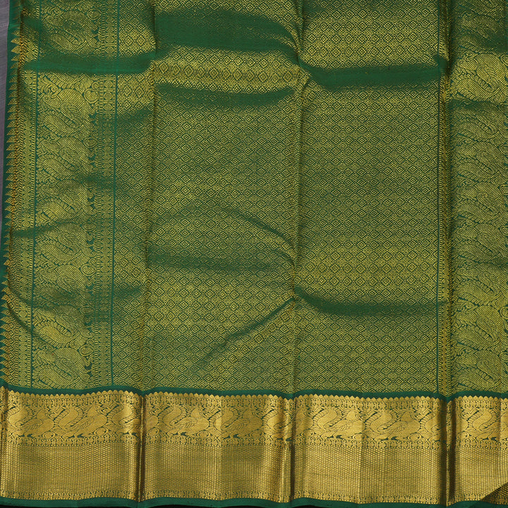 Hayagrivas Korvai Kanjivaram Silk Saree in Graceful Rose Pink with Bottle Green KBE978I10-2