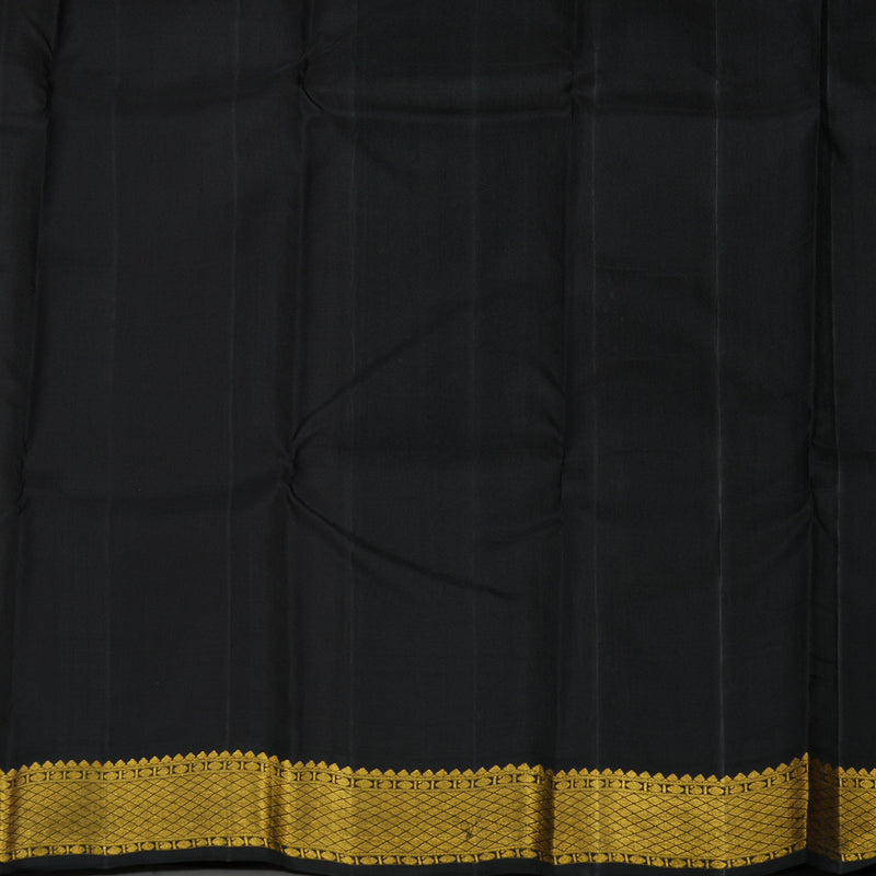 Hayagrivas Handloom Rani Pink Kanjivaram Silk Saree with Black Border KBE978I11-4