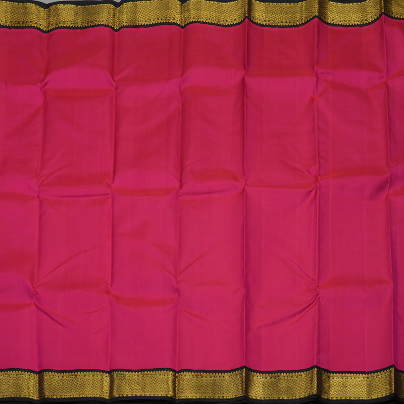 Hayagrivas Handloom Rani Pink Kanjivaram Silk Saree with Black Border KBE978I11-4