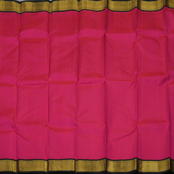 Hayagrivas Handloom Rani Pink Kanjivaram Silk Saree with Black Border KBE978I11-4