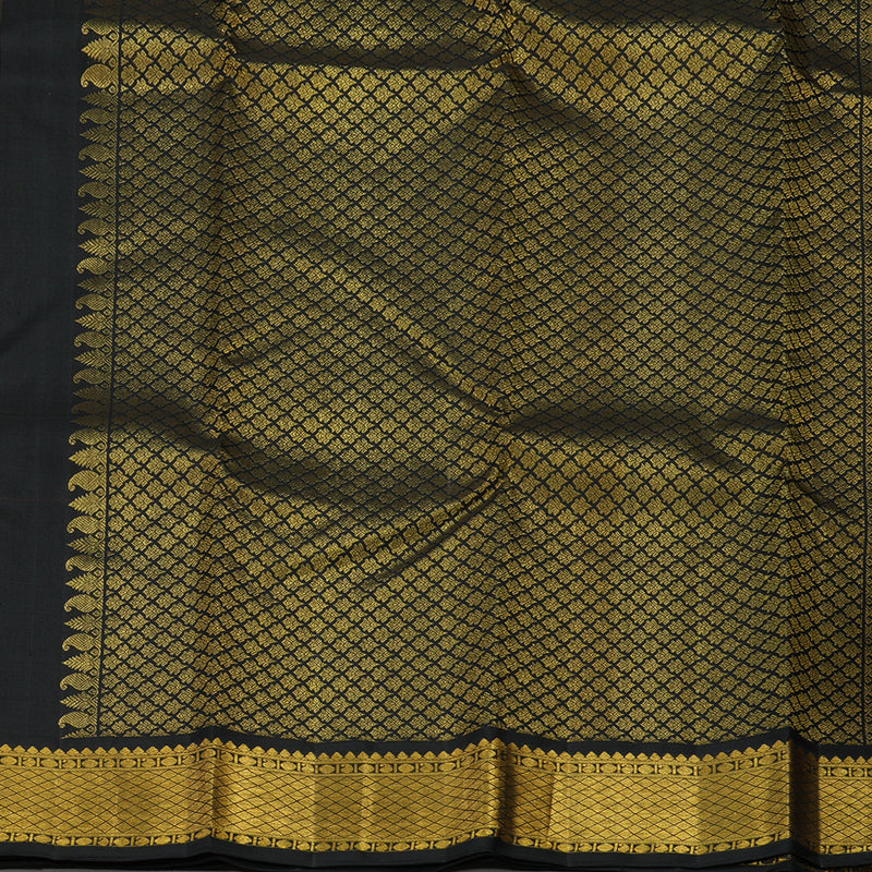 Hayagrivas Handloom Rani Pink Kanjivaram Silk Saree with Black Border KBE978I11-4