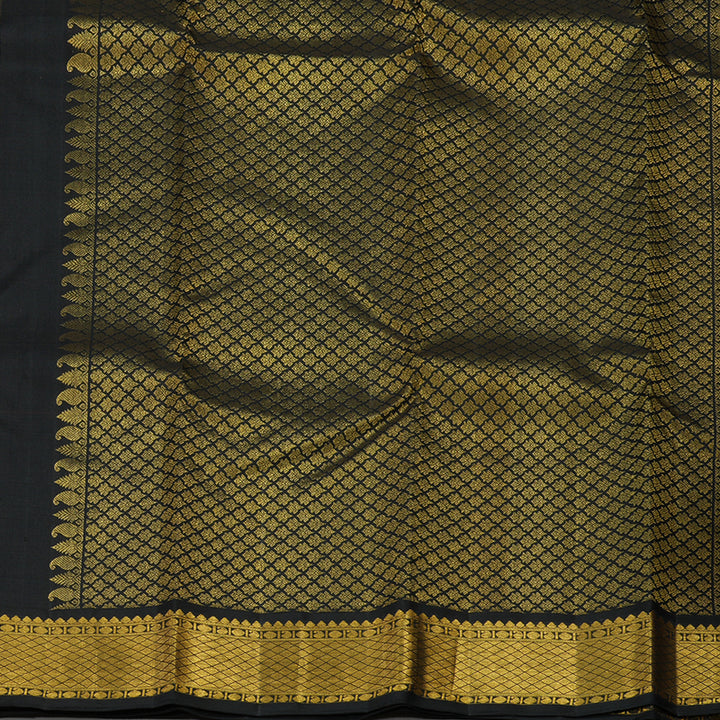 Hayagrivas Handloom Rani Pink Kanjivaram Silk Saree with Black Border KBE978I11-4