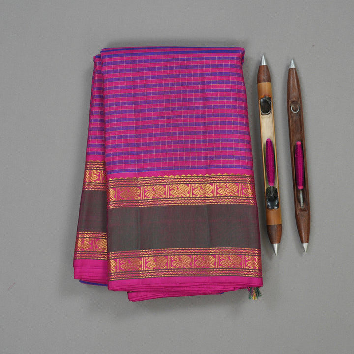 Hayagrivas Handloom Kanjivaram Silk Saree in Vibrant Multicolour KBE979I10-2