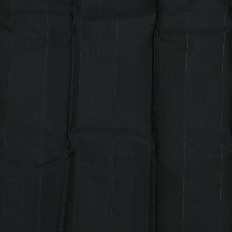 Hayagrivas Handloom Black & White Kanjivaram Silk Saree with Black Border KBE979I13-1