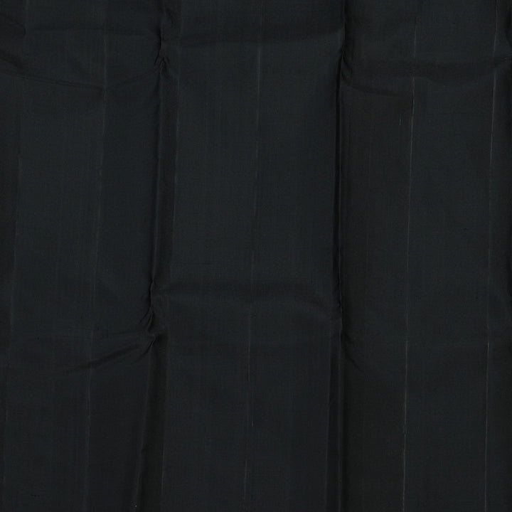 Hayagrivas Handloom Black & White Kanjivaram Silk Saree with Black Border KBE979I13-1