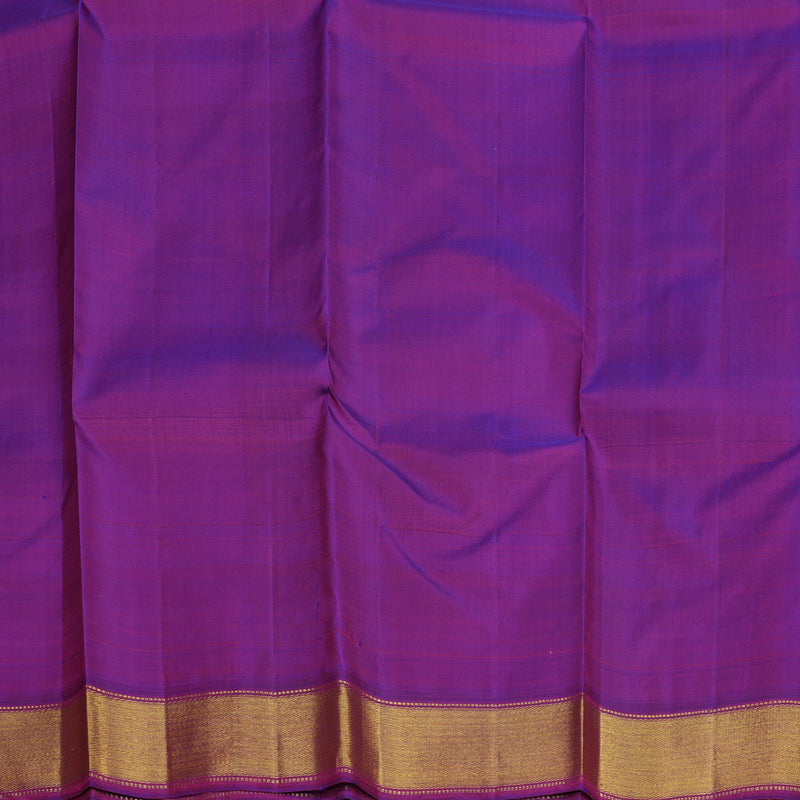 Hayagrivas Handloom Kanjivaram Silk Saree in vibrant Multicolour Checks with Purple contrast KBE979I3-1