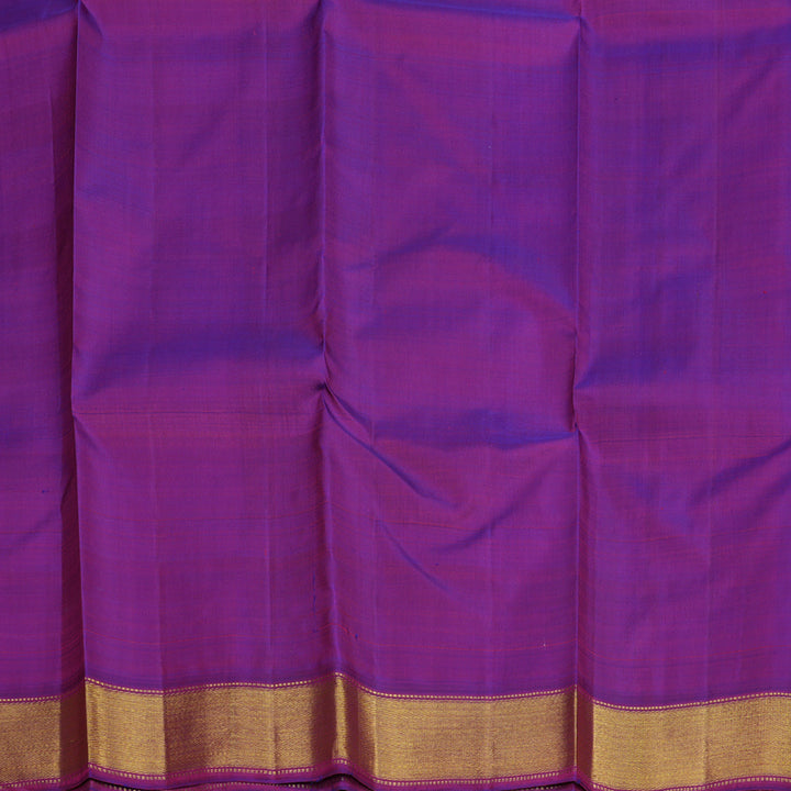 Hayagrivas Handloom Kanjivaram Silk Saree in vibrant Multicolour Checks with Purple contrast KBE979I3-1