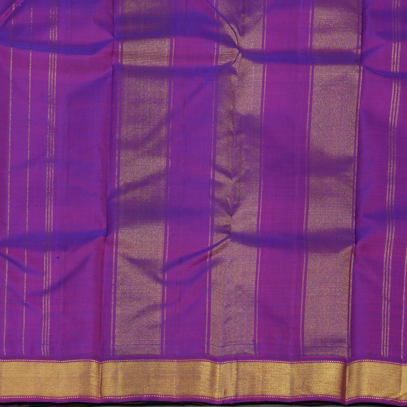Hayagrivas Handloom Kanjivaram Silk Saree in vibrant Multicolour Checks with Purple contrast KBE979I3-1