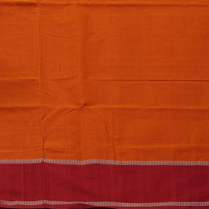 Hayagrivas Handloom Pure Cotton Saree in Dramatic Honey Orange KBE97D11-4